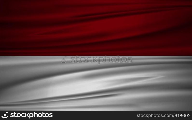 Indonesia flag vector. Vector flag of Indonesia blowig in the wind. EPS 10.