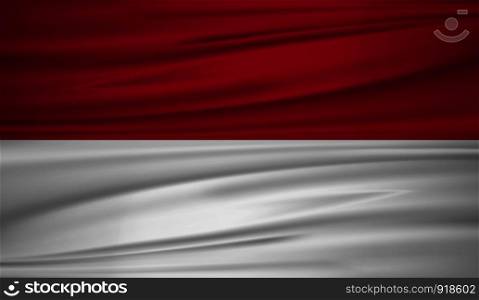 Indonesia flag vector. Vector flag of Indonesia blowig in the wind. EPS 10.