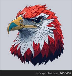 Indonesia Independence Day  Cute 3D Vector Eagle Head on White Background - Studio Ghibli Style