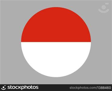 Indonesia National flag. original color and proportion. Simply vector illustration background, from all world countries flag set for design, education, icon, icon, isolated object and symbol for data visualisation
