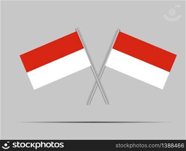 Indonesia National flag. original color and proportion. Simply vector illustration background, from all world countries flag set for design, education, icon, icon, isolated object and symbol for data visualisation
