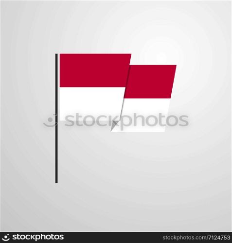 Indonesia waving Flag design vector
