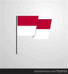 Indonesia waving Flag design vector