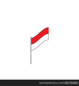 Indonesian flag icon logo design vector image