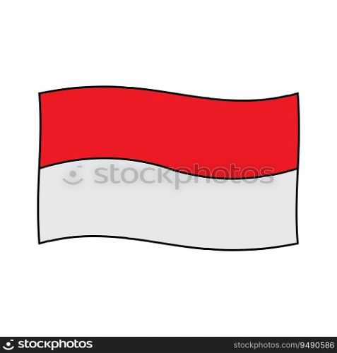 Indonesian flag icon vector illustration symbol design