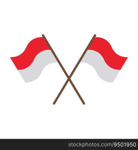 Indonesian flag icon vector template illustration logo design