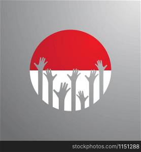 Indonesian flag independence day ilustration vector