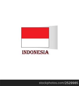 Indonesian flag logo icon vector design template