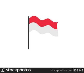 indonesian flag vector icon illustration design