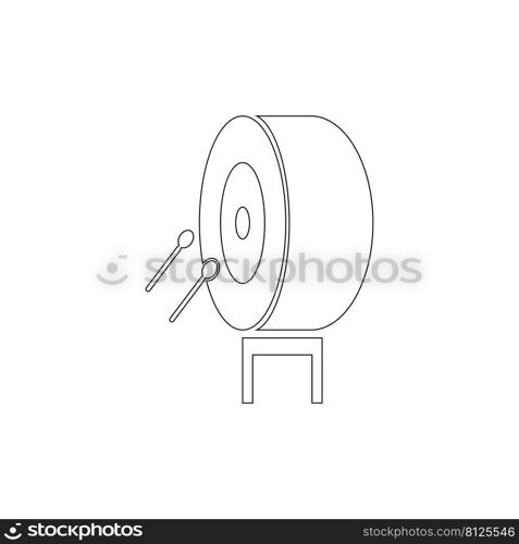 Indonesian traditional drum icon vector illustration