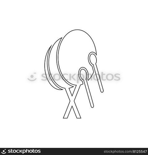 Indonesian traditional drum icon vector illustration