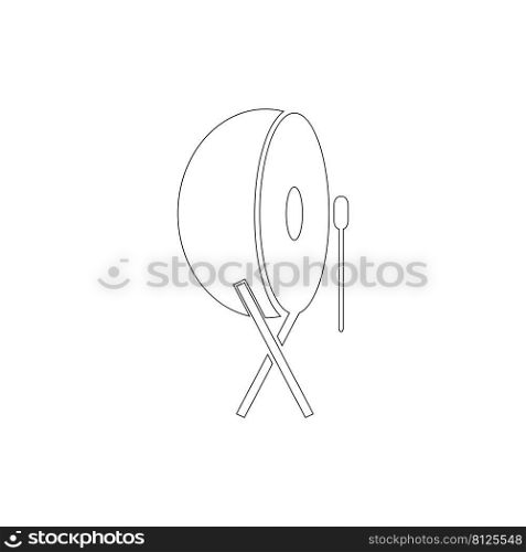 Indonesian traditional drum icon vector illustration