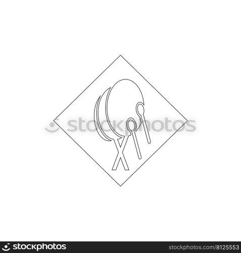 Indonesian traditional drum icon vector illustration