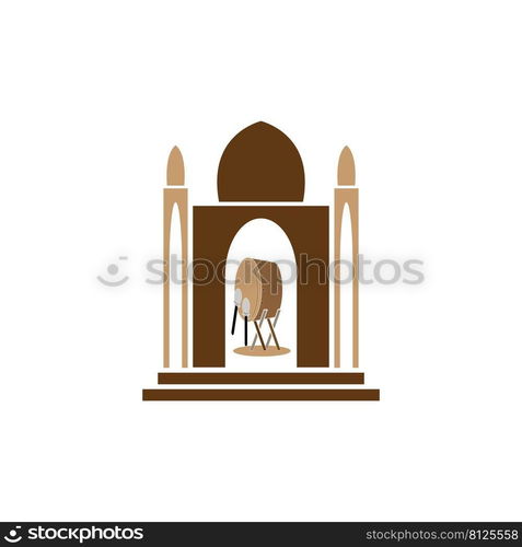 Indonesian traditional drum icon vector illustration