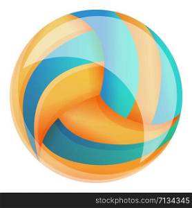 Indoor volleyball ball icon. Cartoon of indoor volleyball ball vector icon for web design isolated on white background. Indoor volleyball ball icon, cartoon style