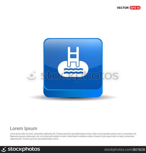 Indoors swimming pool icon - 3d Blue Button.