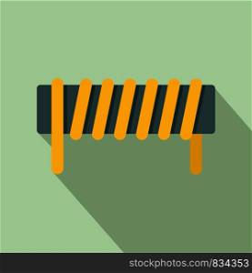 Induction spring coil icon. Flat illustration of induction spring coil vector icon for web design. Induction spring coil icon, flat style