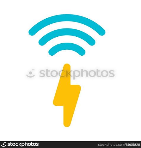 inductive charging, icon on isolated background