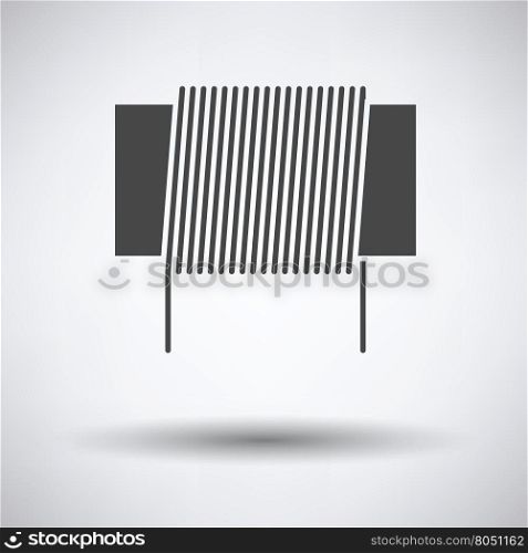 Inductor coil icon on gray background with round shadow. Vector illustration.