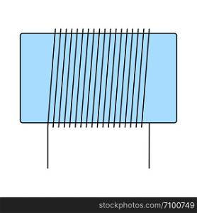 Inductor Coil Icon. Thin Line With Blue Fill Design. Vector Illustration.