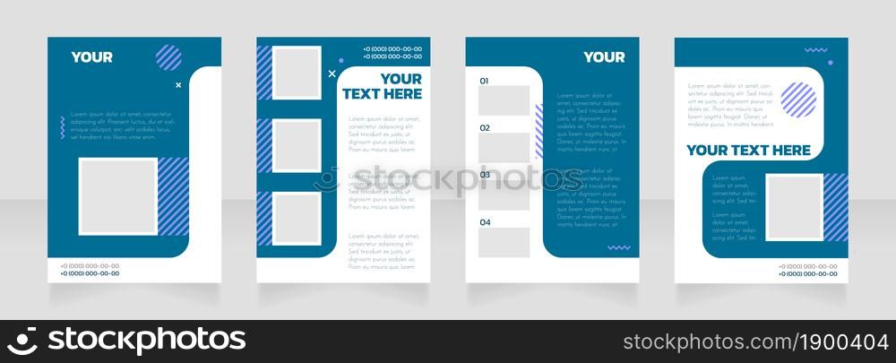 Indudstrial production blank brochure layout design. Service info. Vertical poster template set with empty copy space for text. Premade corporate reports collection. Editable flyer paper pages. Indudstrial production blank brochure layout design