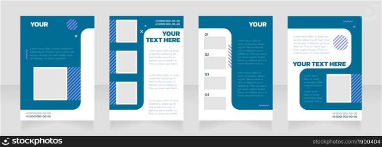 Indudstrial production blank brochure layout design. Service info. Vertical poster template set with empty copy space for text. Premade corporate reports collection. Editable flyer paper pages. Indudstrial production blank brochure layout design