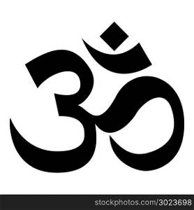 Induism symbol Om sign icon black color