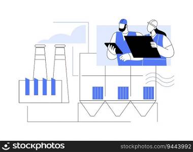 Industrial air filtration abstract concept vector illustration. Engineers controls filtration of industrial air, ecology environment, modern purification and ventilation systems abstract metaphor.. Industrial air filtration abstract concept vector illustration.