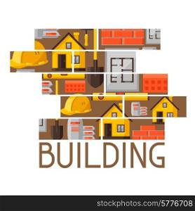 Industrial background design with housing construction objects.. Industrial background design with housing construction objects