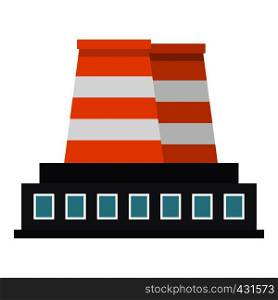 Industrial building icon flat isolated on white background vector illustration. Industrial building icon isolated