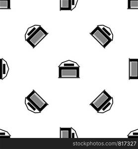 Industrial building pattern repeat seamless in black color for any design. Vector geometric illustration. Industrial building pattern seamless black