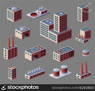 Industrial buildings and factories, a set of elements