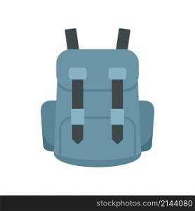 Industrial climber backpack icon. Flat illustration of industrial climber backpack vector icon isolated on white background. Industrial climber backpack icon flat isolated vector