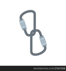 Industrial climber carabines icon. Flat illustration of industrial climber carabines vector icon isolated on white background. Industrial climber carabines icon flat isolated vector