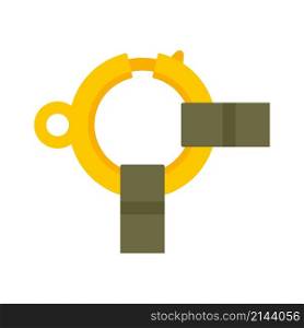 Industrial climber rings icon. Flat illustration of industrial climber rings vector icon isolated on white background. Industrial climber rings icon flat isolated vector