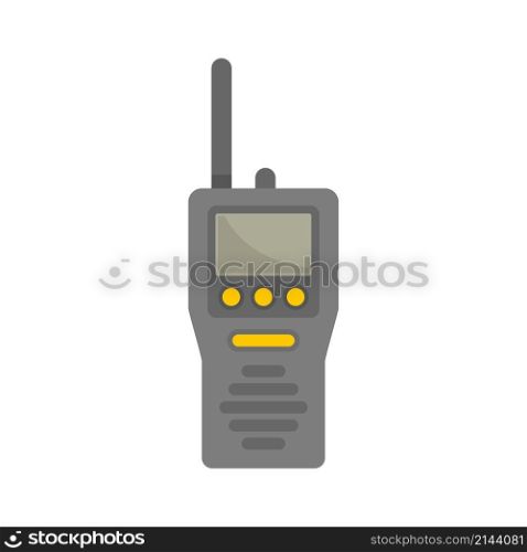 Industrial climber walkie talkie icon. Flat illustration of industrial climber walkie talkie vector icon isolated on white background. Industrial climber walkie talkie icon flat isolated vector