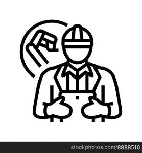 industrial engineer worker line icon vector. industrial engineer worker sign. isolated contour symbol black illustration. industrial engineer worker line icon vector illustration