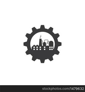 industrial factory building icon vector illustration design template
