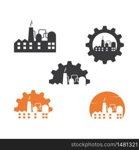 industrial factory building icon vector illustration design template