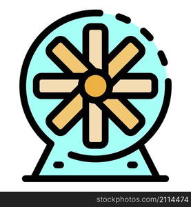 Industrial fan icon. Outline industrial fan vector icon color flat isolated. Industrial fan icon color outline vector