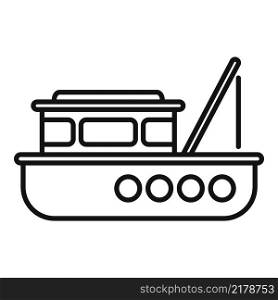 Industrial fish boat icon outline vector. Sea ship. Marine vessel. Industrial fish boat icon outline vector. Sea ship