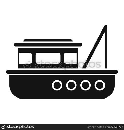 Industrial fish boat icon simple vector. Sea ship. Marine vessel. Industrial fish boat icon simple vector. Sea ship