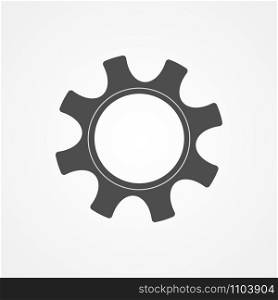 Industrial gears business vector illustration. Development concept mechanism construction with black contour cog and gear signify people communication. Cogwheel graphic for web element or template. Development concept gray silhouette gear or cog
