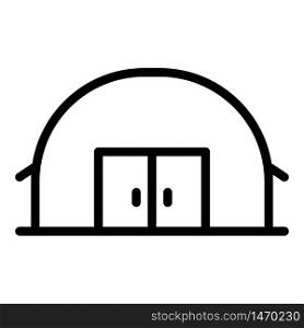 Industrial hangar icon. Outline industrial hangar vector icon for web design isolated on white background. Industrial hangar icon, outline style
