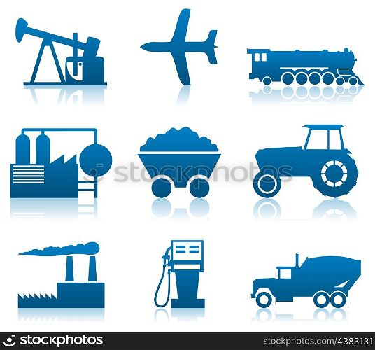 Industrial icons. Collection of icons on an industrial theme. A vector illustration
