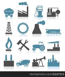 Industrial icons5. Set of icons on a theme the industry. A vector illustration
