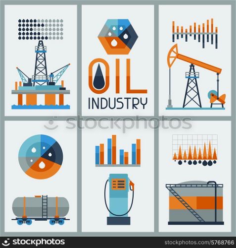 Industrial infographic design with oil and petrol icons. Extraction and refinery facilities.
