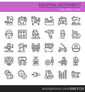 Industrial Instruments , Thin Line and Pixel Perfect Icons
