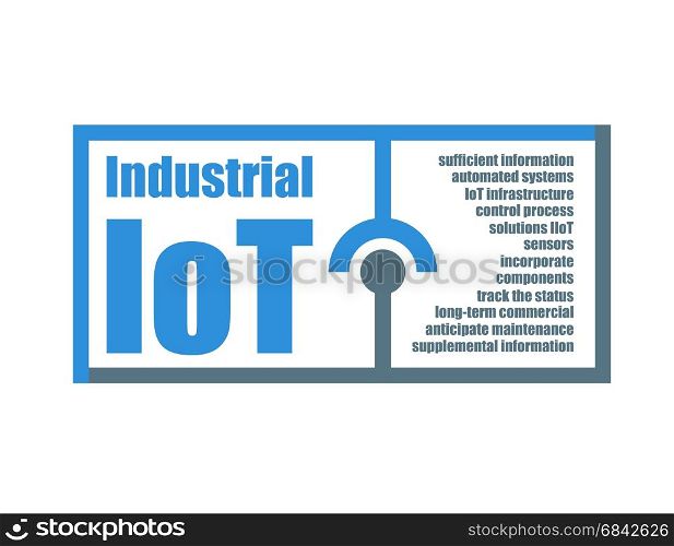 Industrial IoT characteristics words related vector illustration. Internet of things modern technology concept