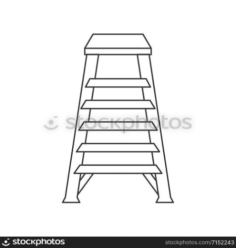 Industrial ladder icon in vector line drawing